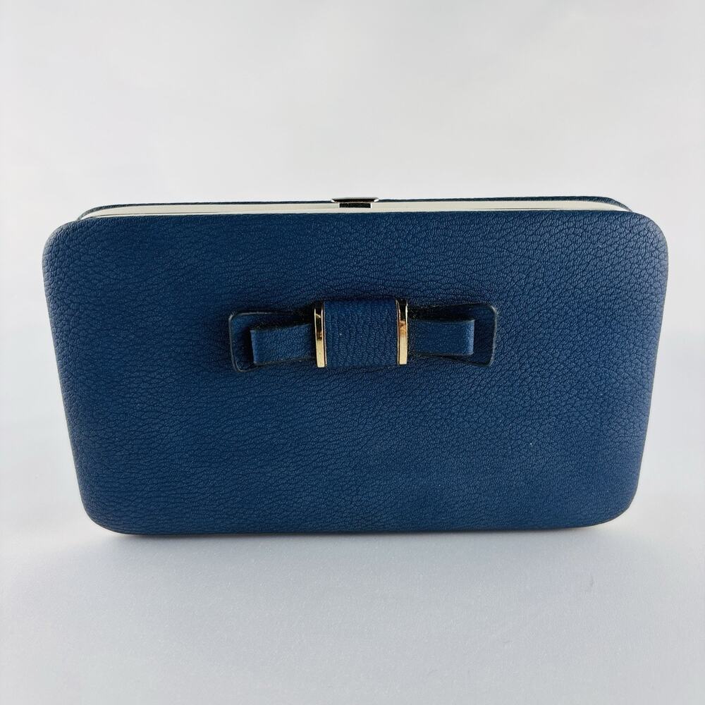 Pidanlu Hard-Shell Clutch Wallet & Wristlet - Blue/Hot Pink -Excellent Condition